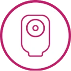 An icon of an ostomy bag symbolizing applicaton.