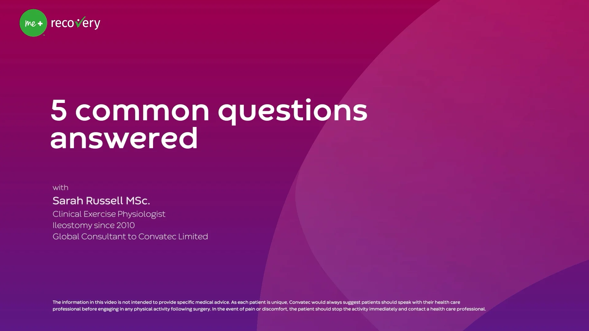 Video o tom, ako Sarah odpovedá na 5 bežných otázok na podporu zapojenia pacientov do programu.